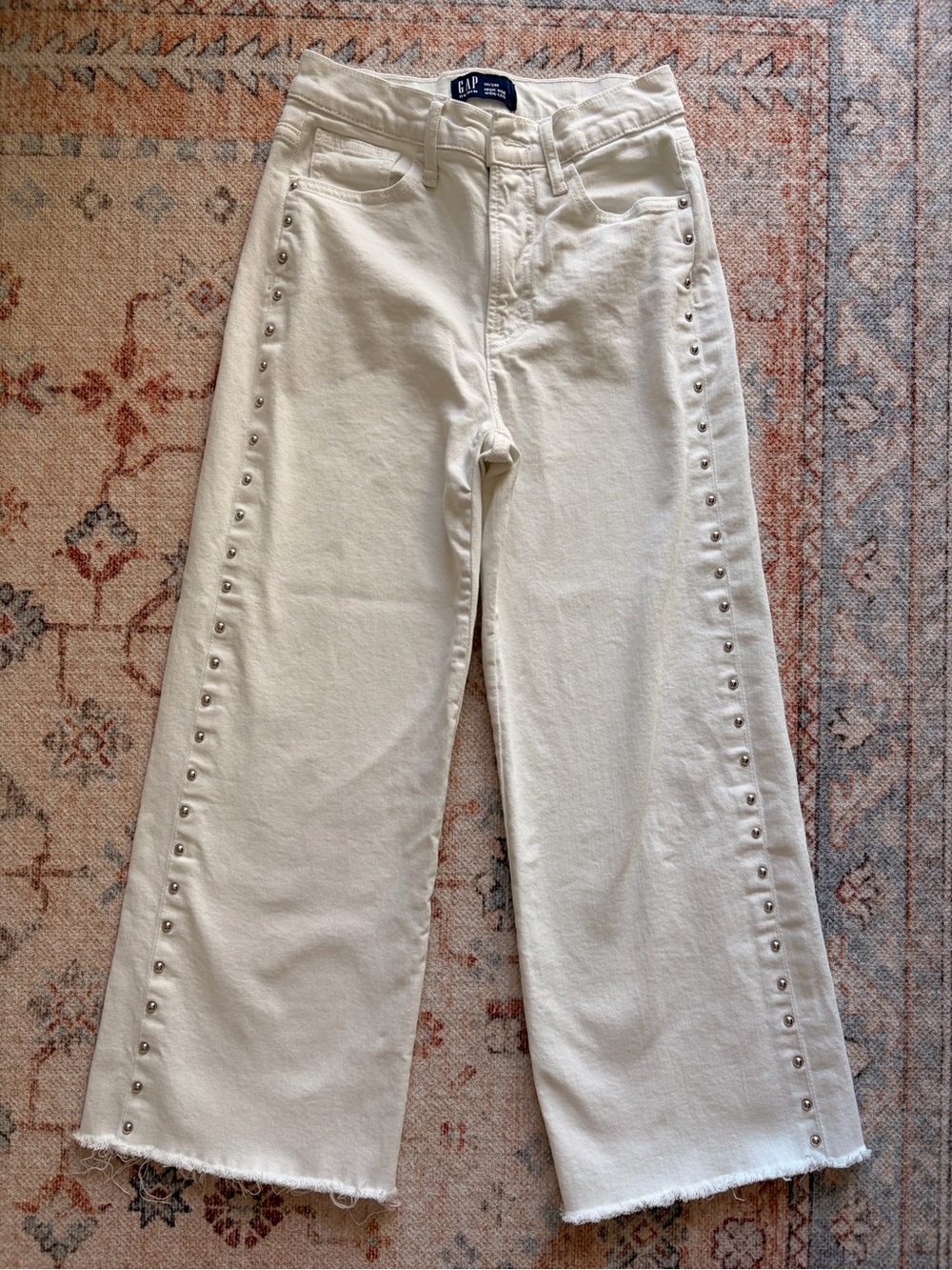GAP White Jeans with Stud Trim